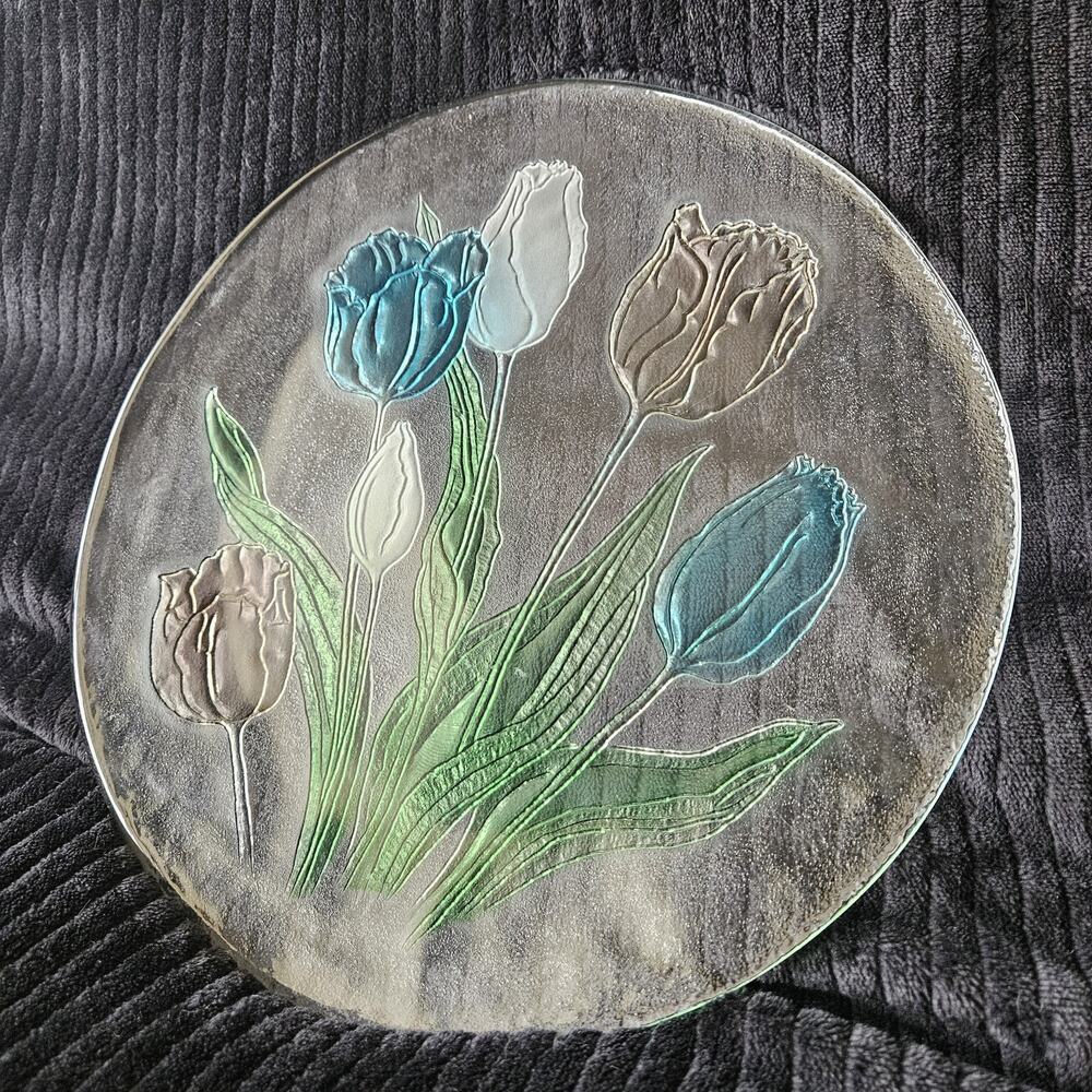Vintage Mikasa "Spring Debut" Glass Serving Platter